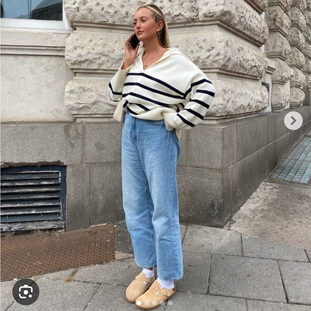 Zara stripped oversized sweater. Size S. Blogger favorite. Style 5536/128/080